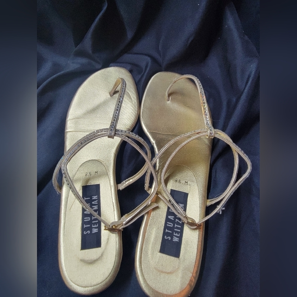 Stuart Weitzman - Gold Sandal - Picture 3 of 5